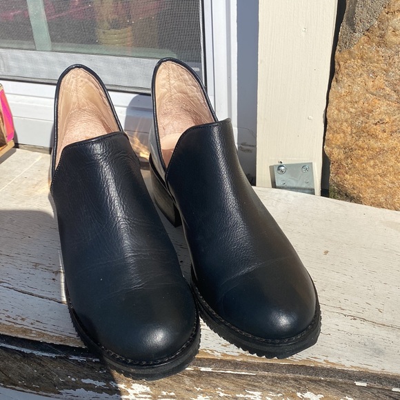 Monarca black leather and floral print ankle shoes size 6 - Picture 4 of 6